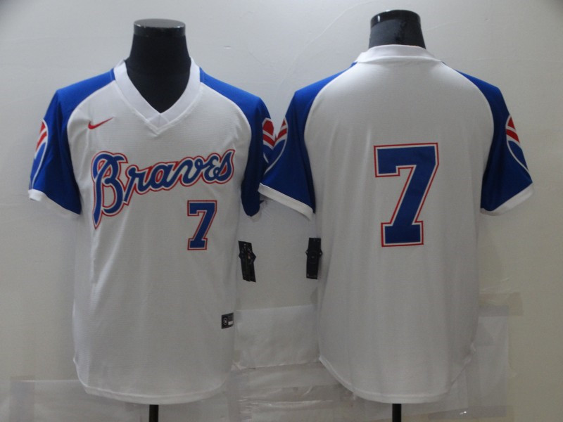 Atlanta Braves #7 Cool Base Stitched Jersey - Zenithce