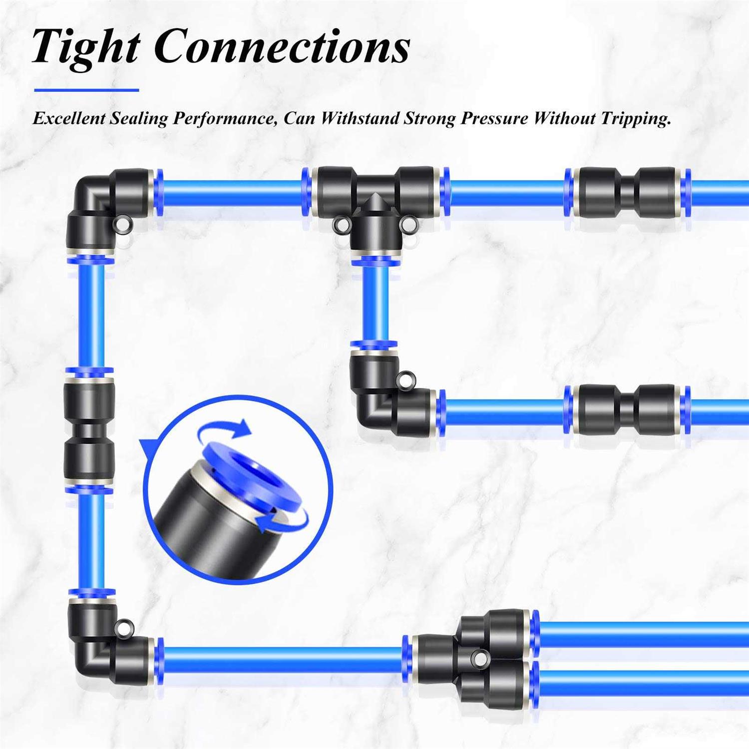 Tailonz Pneumatic od Push to Connect Fittings Pneumatic Fittings Kit Straight - Zenithce