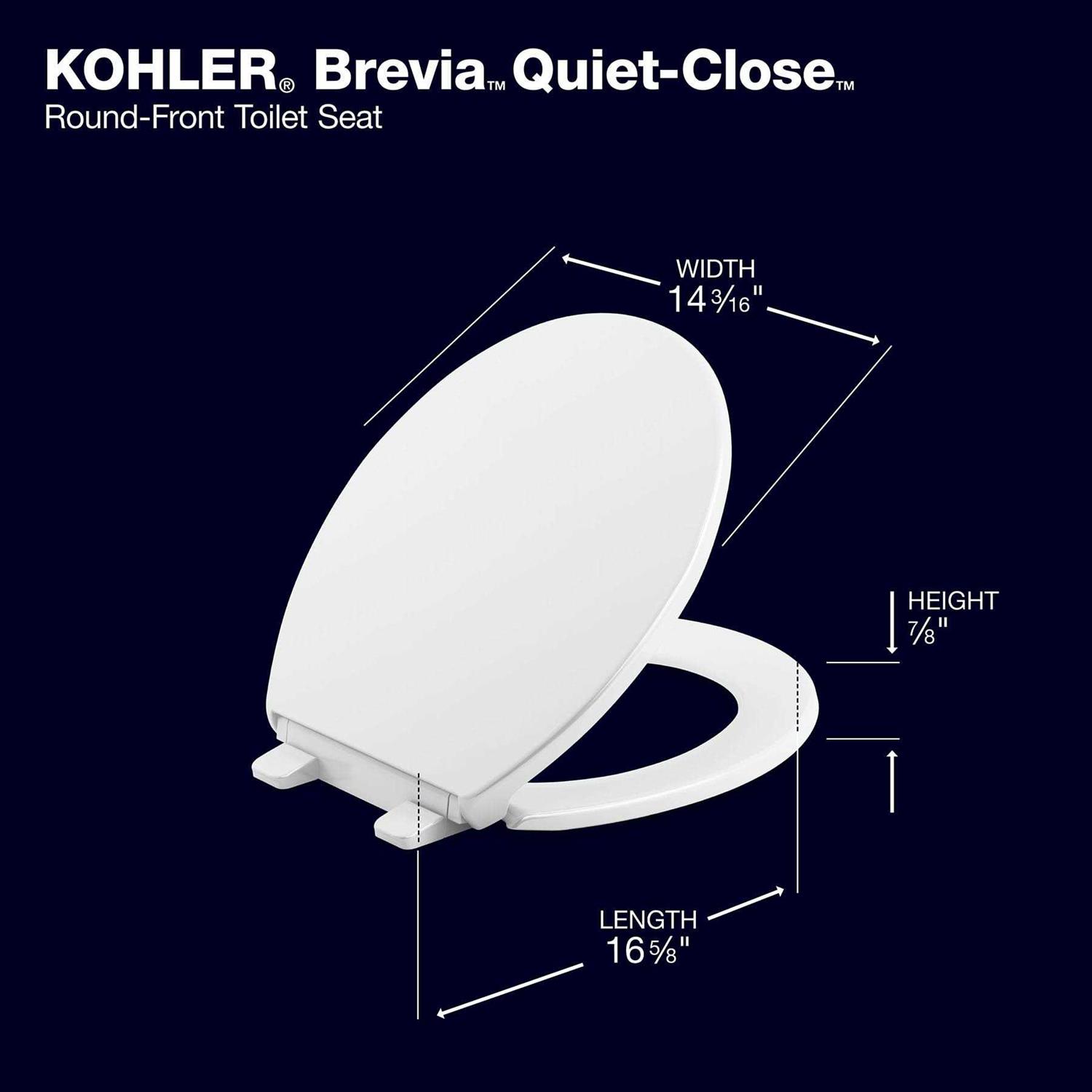 Kohler Brevia Quiet-Close Elongated Toilet Seat K-20110-0 - Zenithce