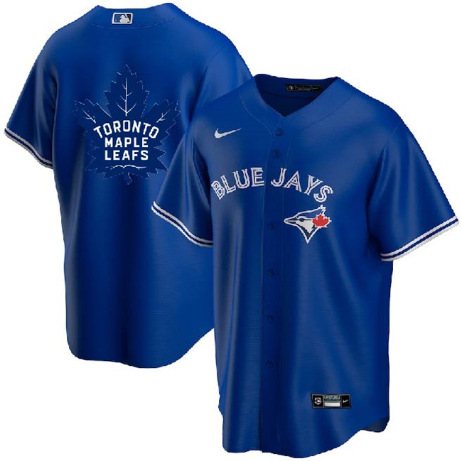 Toronto Blue Jays Leafs Royal With Royal Leafs Log Cool Base Stitched Jersey - Zenithce