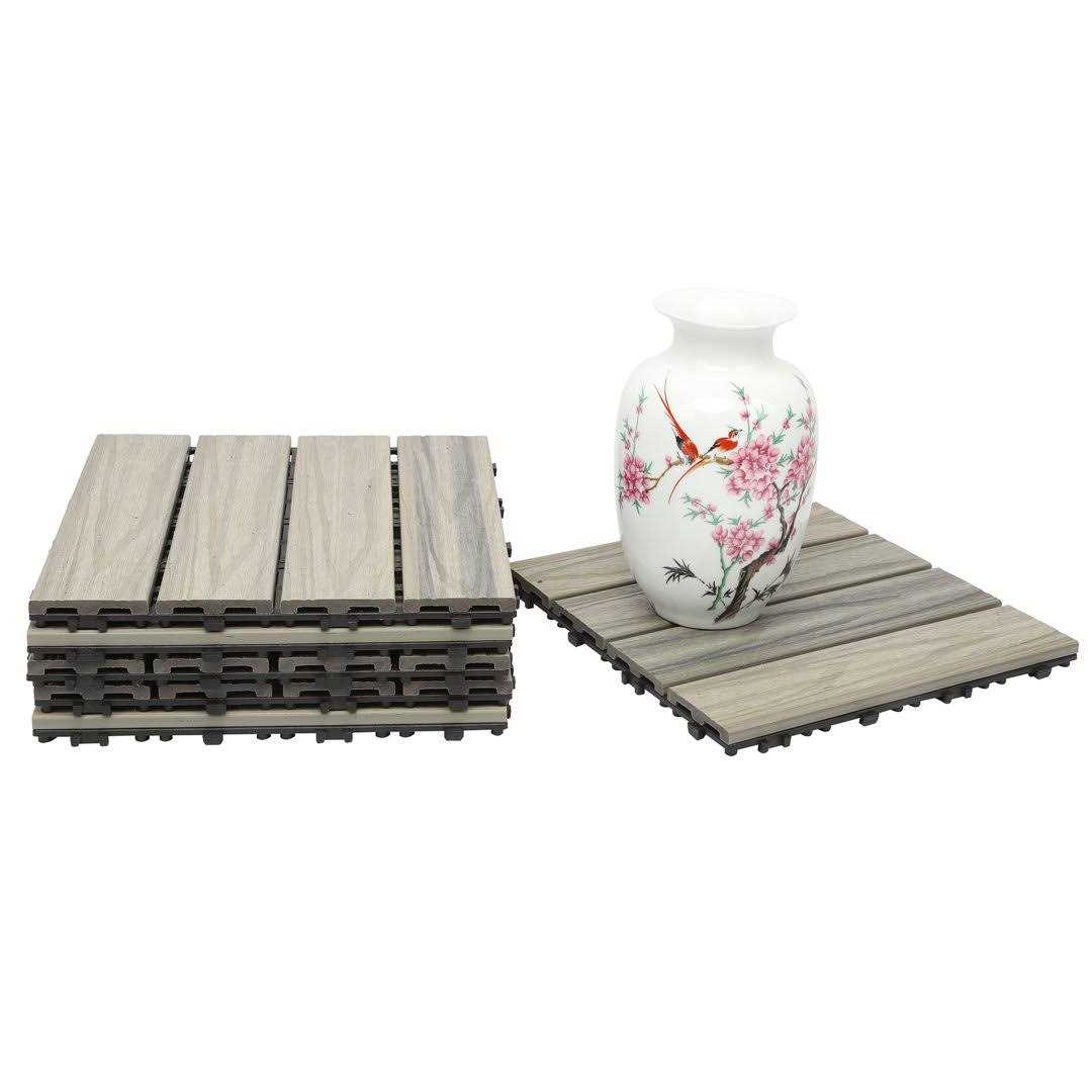 Famobay 12 X 12 Wood Plastic Interlocking Deck Tiles - Zenithce