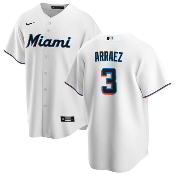 Miami Marlins #3 Luis Arraez White Cool Base Stitched Jersey - Zenithce