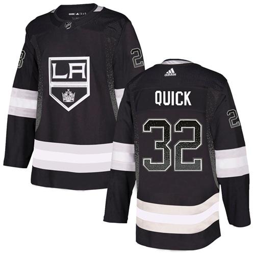 Los Angeles Kings #32 Jonathan Quick Black Drift Fashion Stitched Jersey - Zenithce