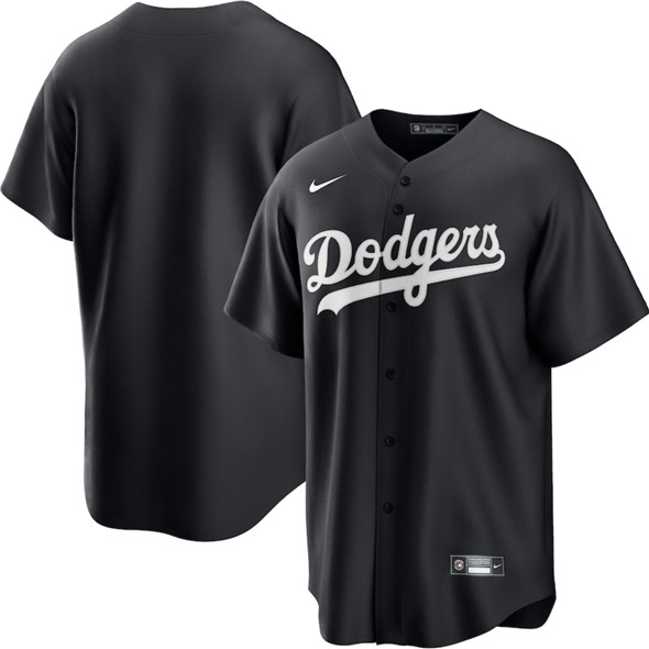 Los Angeles Dodgers Blank Black Lights Out Limited Stitched Jersey - Zenithce