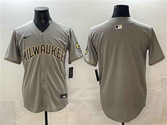 Milwaukee Brewers Blank Gray Home Limited Stitched Jersey - Zenithce