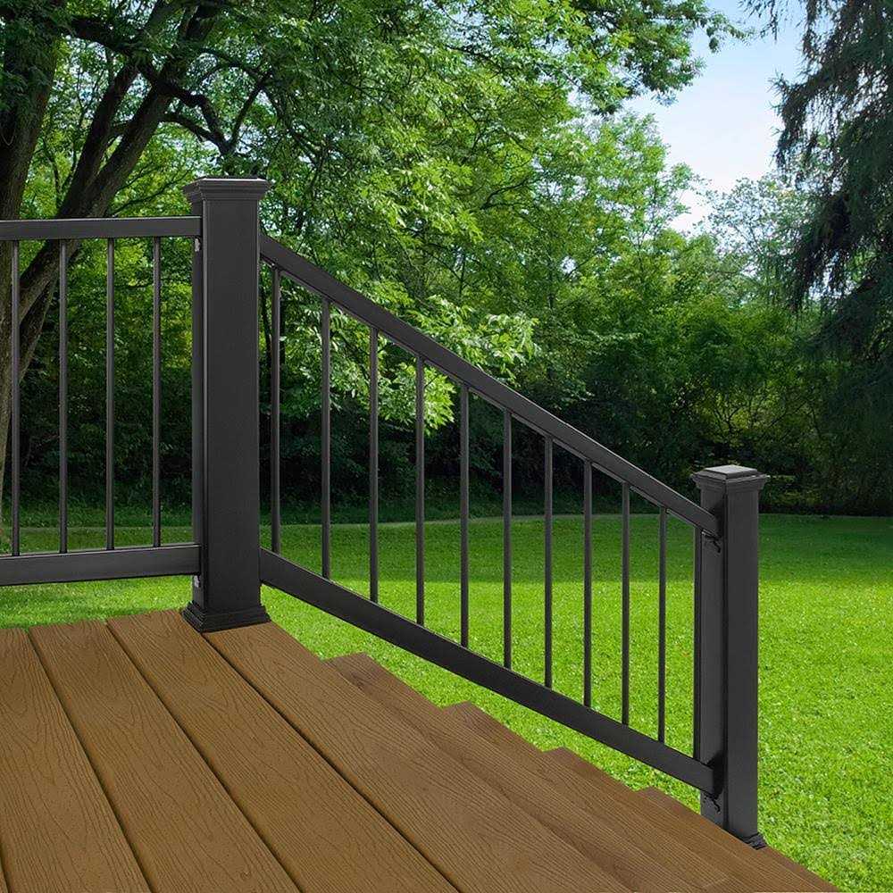 Trex Enhance 6-ft x 2.75-in x 36-in Classic White Composite Deck Stair Rail Kit Round Balusters Included WTRD - Zenithce