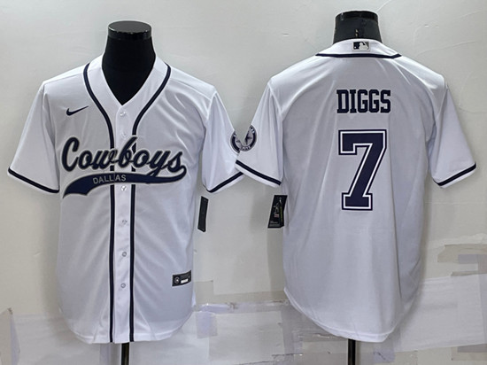 Dallas Cowboys #7 Trevon Diggs White Cool Base Stitched Baseball Jersey - Zenithce