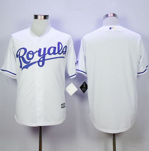 Royals Blank White Cool Base Stitched Jersey - Zenithce