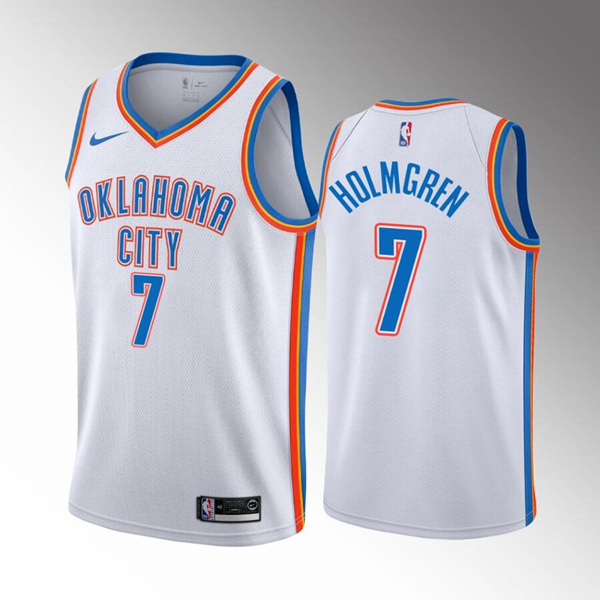 Oklahoma City Thunder #7 Chet Holmgren 2022 Draft White Stitched Jersey - Zenithce