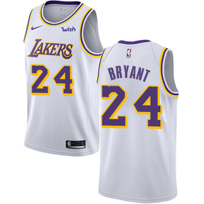 Los Angeles Lakers #24 Kobe Bryant White Swingman Association Edition Jersey - Zenithce