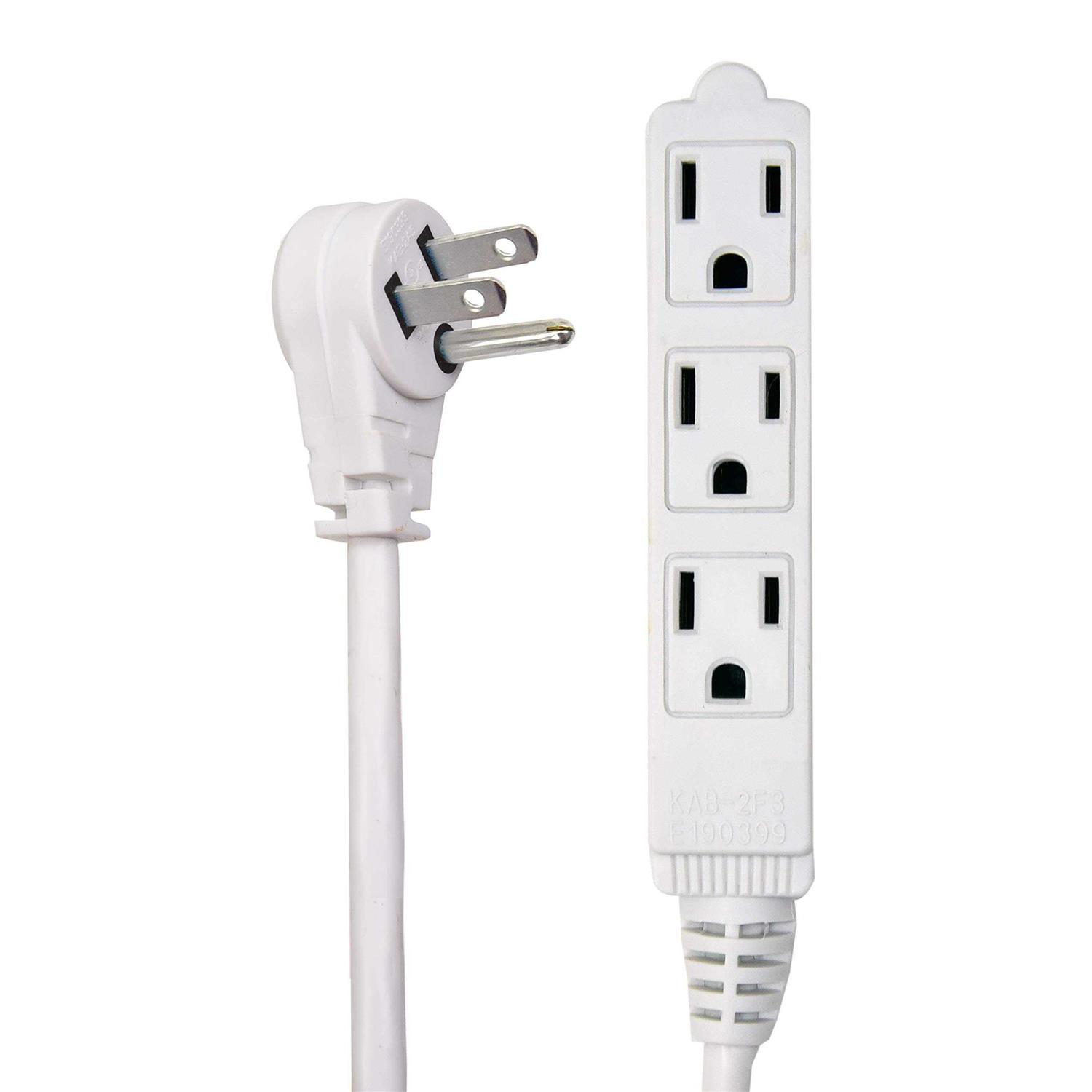 Electes 10 Feet Heavy Duty Extension Cord / Wire Multi 3 Outlet - Zenithce