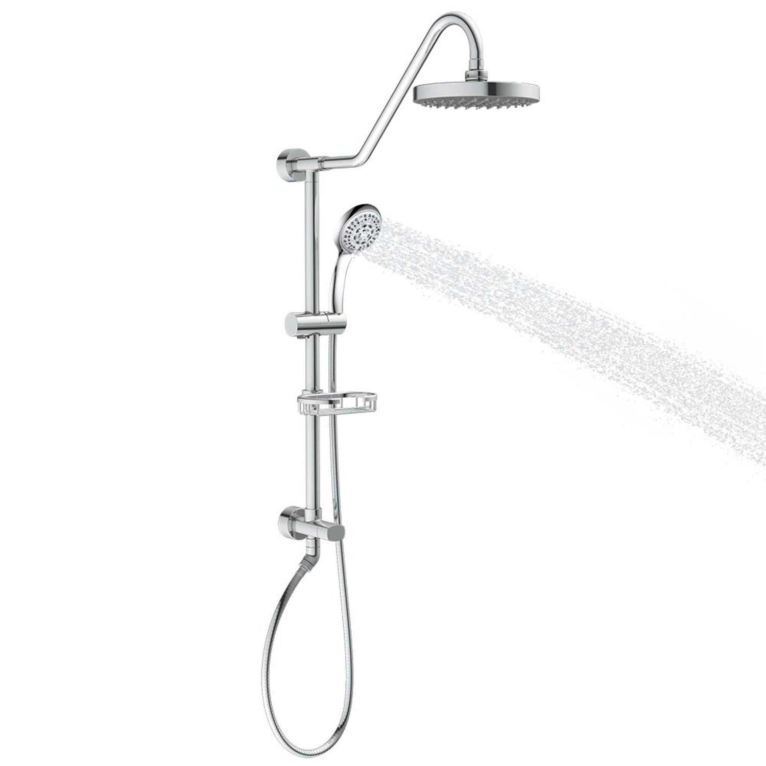 Pulse Showerspas 1011-BG-1.8GPM Kauai Rain Shower Head with Handshower Brushed Gold 8.0 W Metal - Zenithce