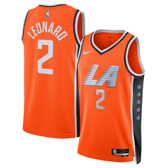 Los Angeles Clippers #2 Kawhi Leonard Orange 2025-26 City Edition Swingman Stitched Jersey - Zenithce
