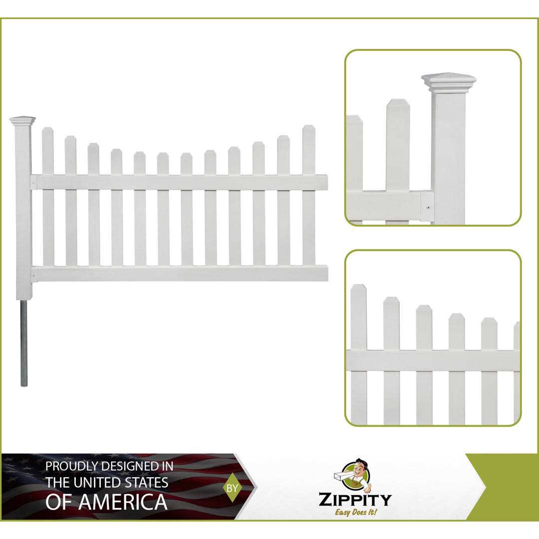 Zippity Outdoor Products 39in Semi-Permanent Black Metal Garden Fence - Zenithce