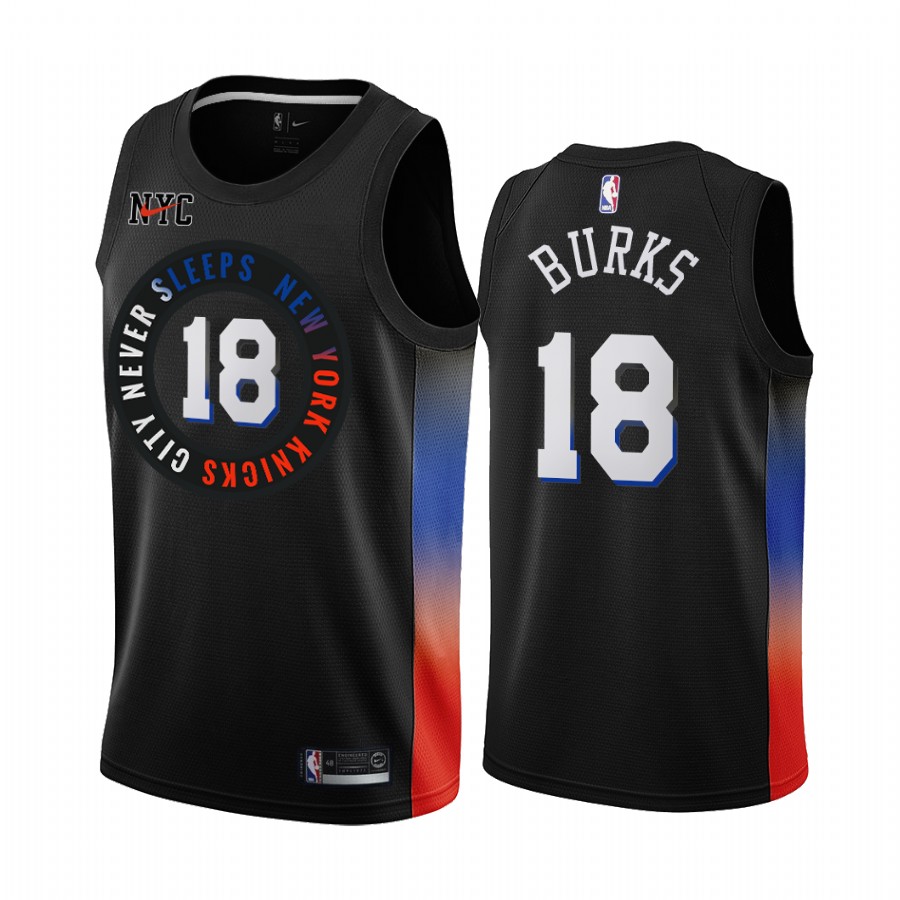 Knicks #18 Alec Burks Black Swingman 2020-21 City Edition Jersey - Zenithce