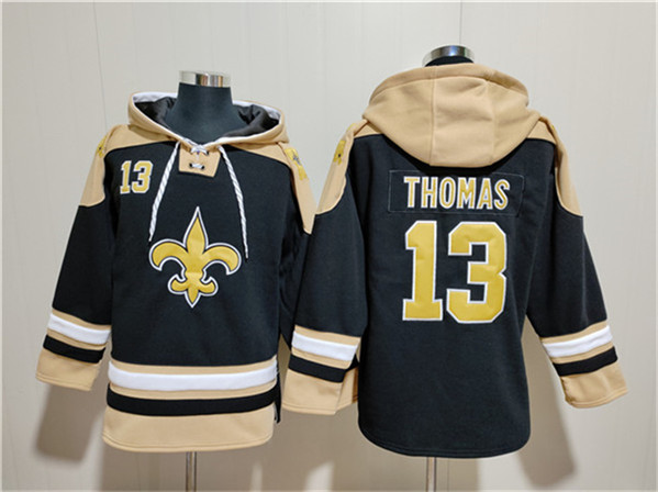 New Orleans Saints #13 Michael Thomas Black Ageless Must-Have Lace-Up Pullover Hoodie - Zenithce