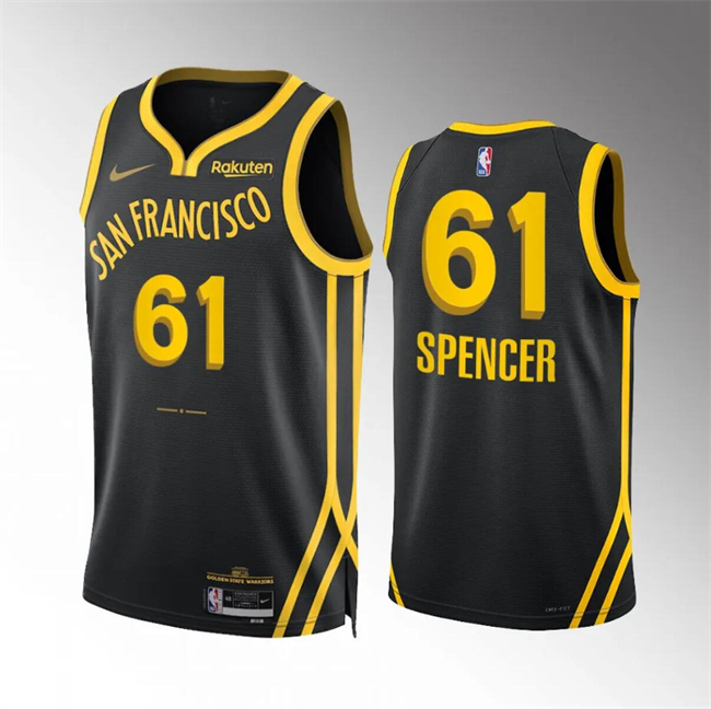 Golden State Warriors #61 Pat Spencer Navy Statement Edition Stitched Jersey - Zenithce