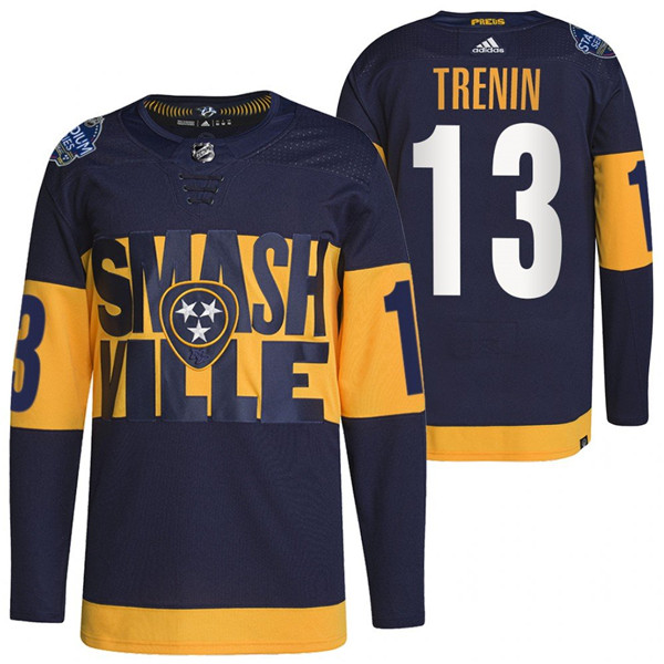Nashville Predators #13 Yakov Trenin 2022 Navy Stadium Series Breakaway Player Stitched Jersey - Zenithce