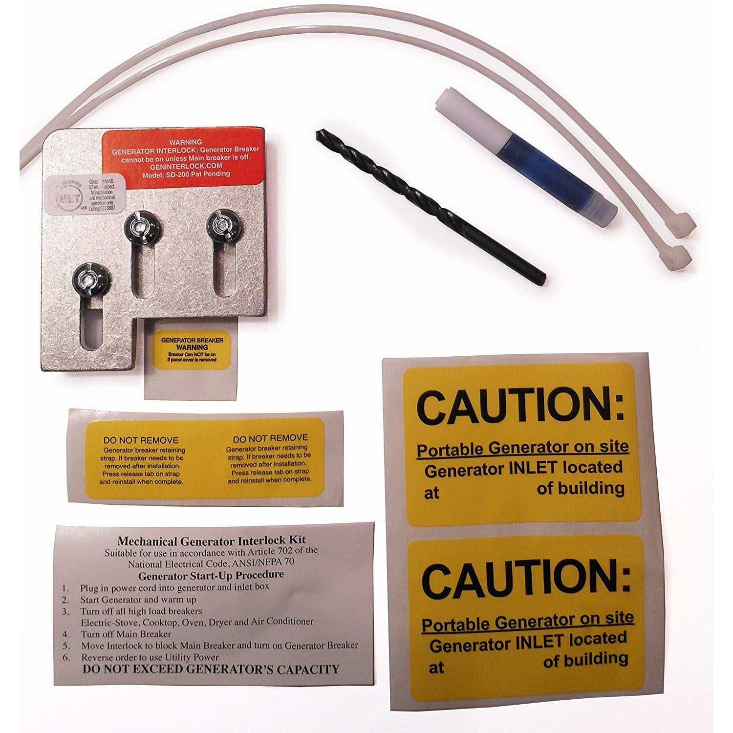 GenInterlock EAT-PN200 Generator Interlock Kit Breaker Panel 150/200 Amp Panels Cutler Hammer BR Series - Zenithce