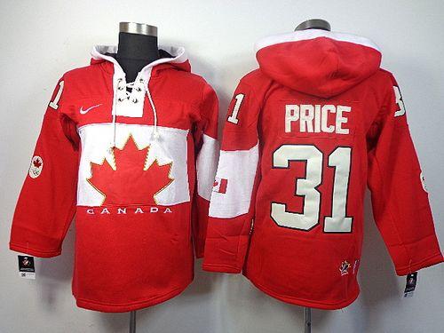 Olympic CA. #31 Carey Price Red Sawyer Hooded Sweatshirt Stitched Jersey - Zenithce