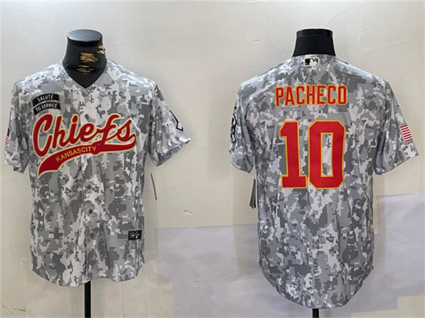 Kansas City Chiefs #10 Isiah Pacheco 2024 Arctic Camo Salute To Service Stitched Jersey - Zenithce