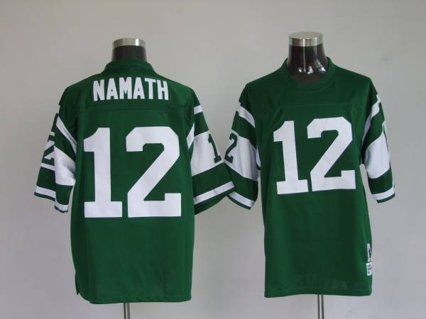 Mitchell And Ness Jets Joe Namath #12 Stitched Green Jersey - Zenithce