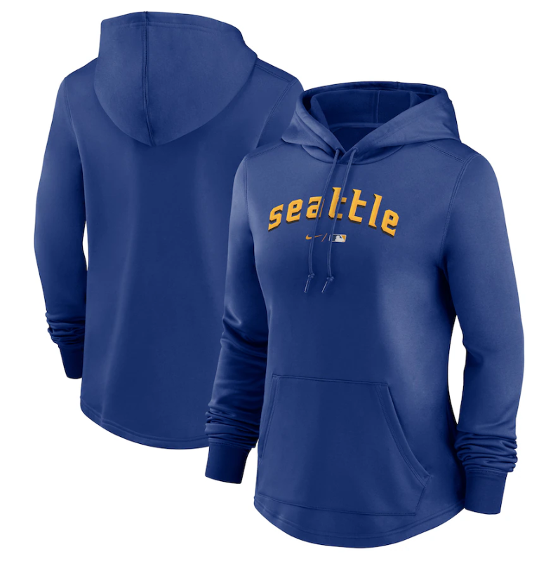 Women's Seattle Mariners Blank Royal 2023 City Connect Hoodie(Run Small) - Zenithce