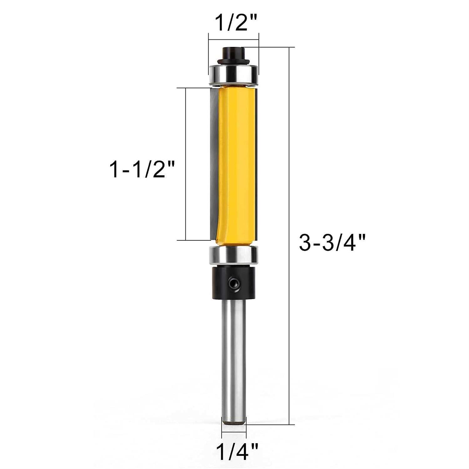 MEIGGTOOL Flush Trim Top and Bottom Bearing Router Bit 1/2-Inch Shank - Zenithce