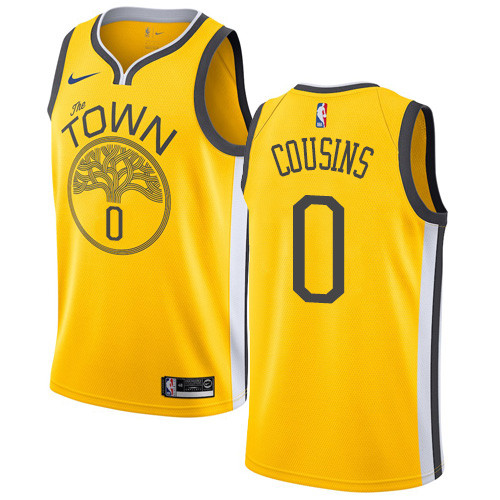 Warriors #0 DeMarcus Cousins Gold Swingman Earned Edition Jersey - Zenithce