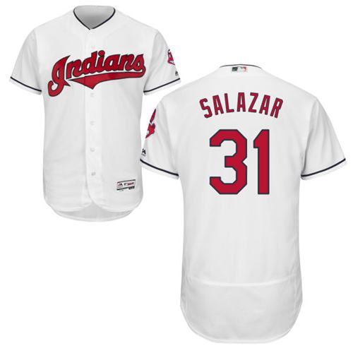 Indians #31 Danny Salazar White Flexbase Authentic Collection Stitched Jersey - Zenithce