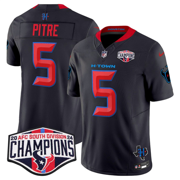 Houston Texans #5 Jalen Pitre Navy 2nd Alternate F.U.S.E. 2024 AFC South Division Champions Vapor Limited Stitched Jersey - Zenithce