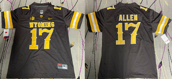 Buffalo Bills #17 Josh Allen Brown Wyoming Stitched Jersey - Zenithce