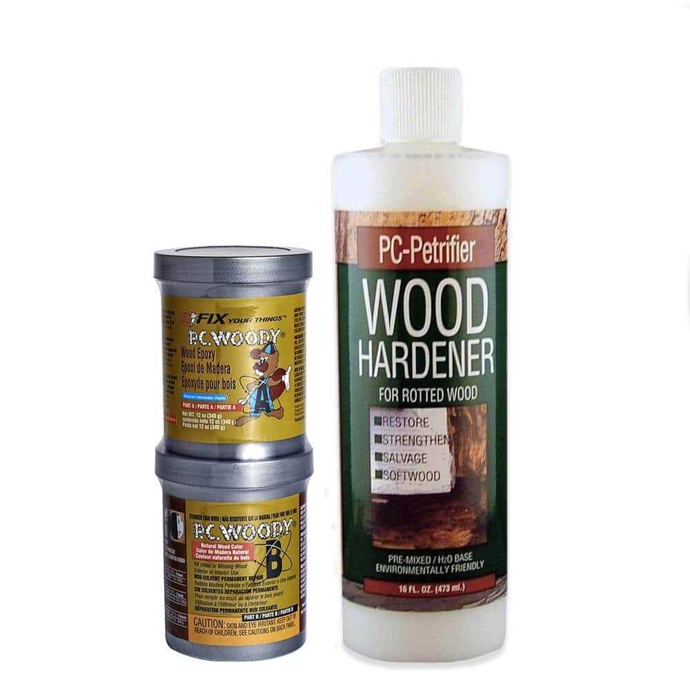 PC-Products PC-Woody Wood Repair Epoxy Paste and PC-Petrifier Wood Hardener - Zenithce