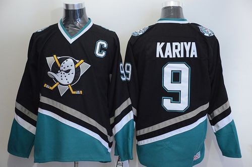 Ducks #9 Paul Kariya Black CCM Throwback Stitched Jersey - Zenithce