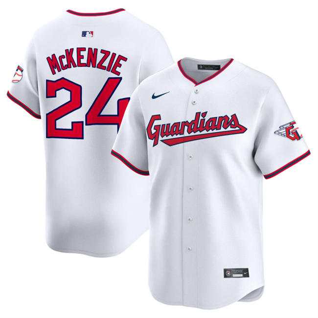 Cleveland Guardians #24 Triston McKenzie White Home Limited Stitched Jersey - Zenithce