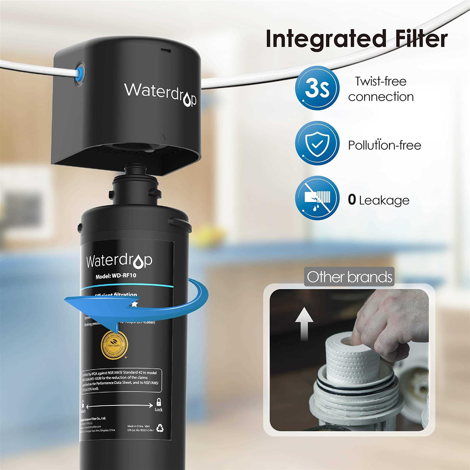 Waterdrop 10UB 8000 Gal. Under-Sink Water Filter System - Zenithce