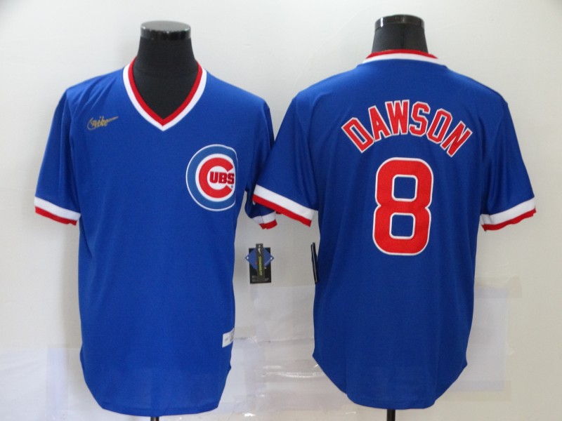 Chicago Cubs #8 Andre Dawson Blue Throwback Cool Base Stitched Jersey - Zenithce