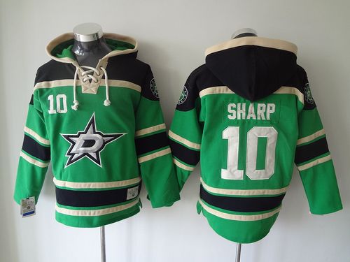Stars #10 Patrick Sharp Green Sawyer Hooded Sweatshirt Stitched Jersey - Zenithce