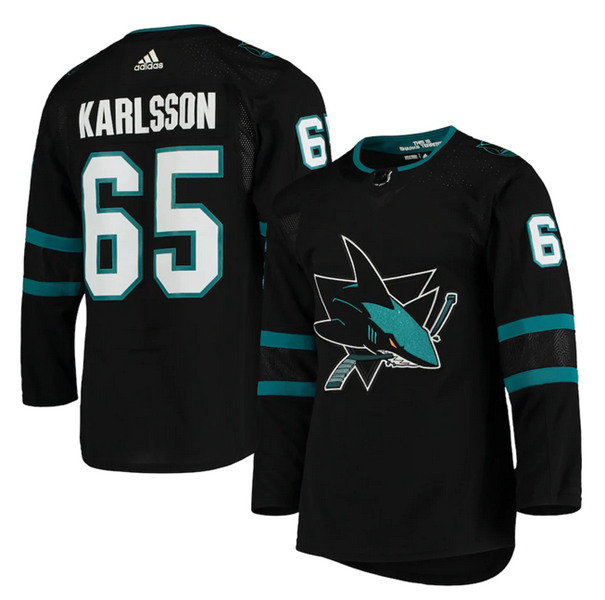 San Jose Sharks #65 Erik Karlsson Black Stitched Jersey - Zenithce