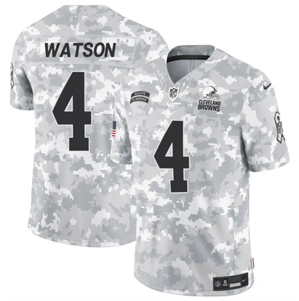 Cleveland Browns #4 Deshaun Watson Arctic Camo 2024 F.U.S.E. Salute To Service Limited Stitched Jersey - Zenithce