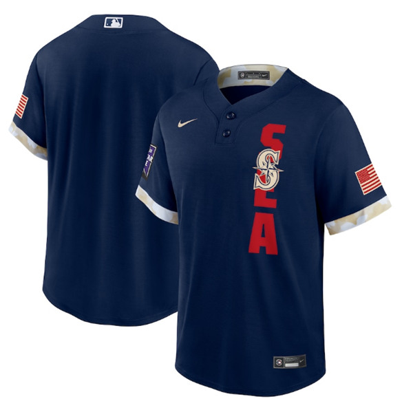 Seattle Mariners Blank 2021 Navy All-Star Cool Base Stitched Jersey - Zenithce
