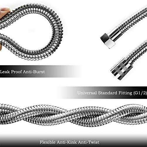 OIETON Extra Long Shower Hose 118 Inches Flexible Stainless Steel Handheld Shower Hose - Zenithce