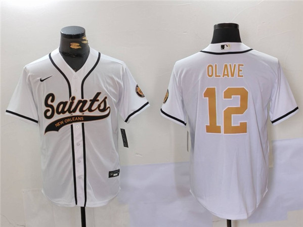 New Orleans Saints #12 Chris Olave White Cool Base Stitched Jersey - Zenithce