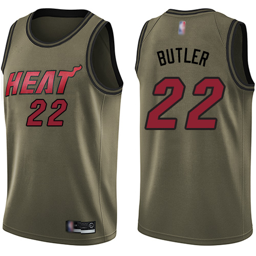 Heat #22 Jimmy Butler Green Swingman Salute to Service Jersey - Zenithce
