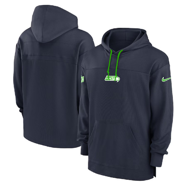 Seattle Seahawks Navy Performance Pullover Hoodie - Zenithce