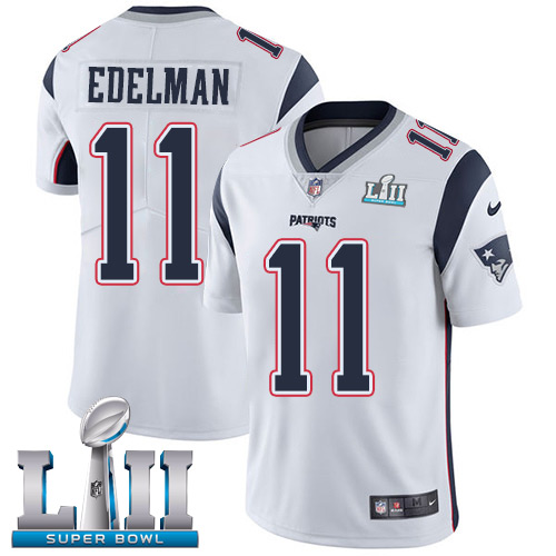 New England Patriots # 11 Julian Edelman White Super Bowl LII Bound Game Jersey - Zenithce