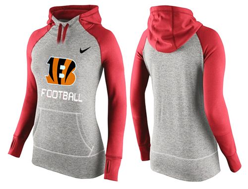 Women's Nike Cincinnati Bengals Performance Hoodie Grey   Red_1 - Zenithce