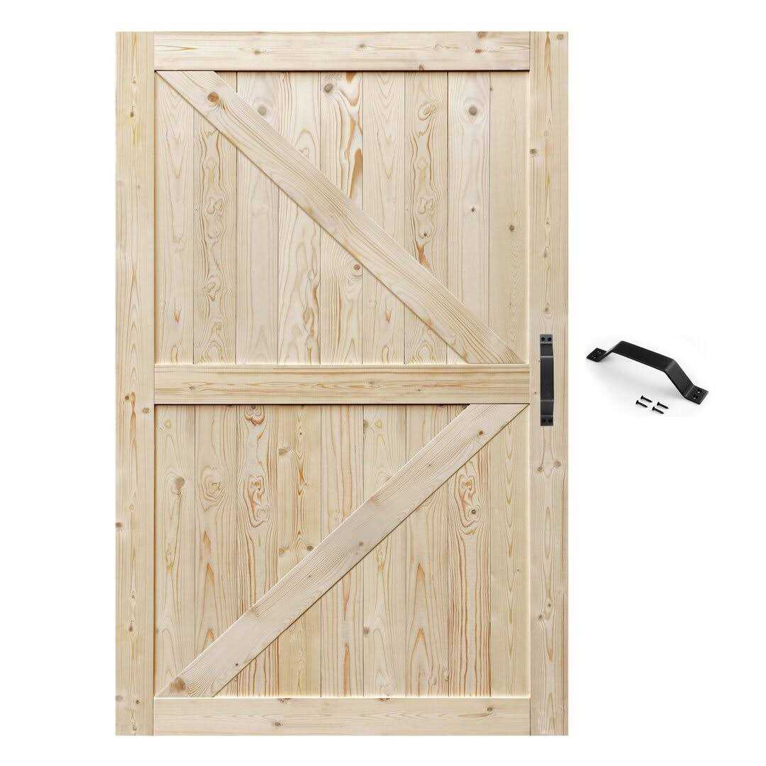 Paneled Wood Unfinished Barn Door without Installation Hardware Kit S&Z TOPHAND - Zenithce