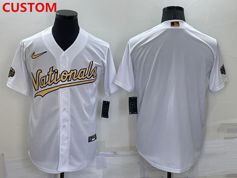 Washington Nationals Custom White 2022 All Star Stitched Cool Base Nike Jersey - Zenithce