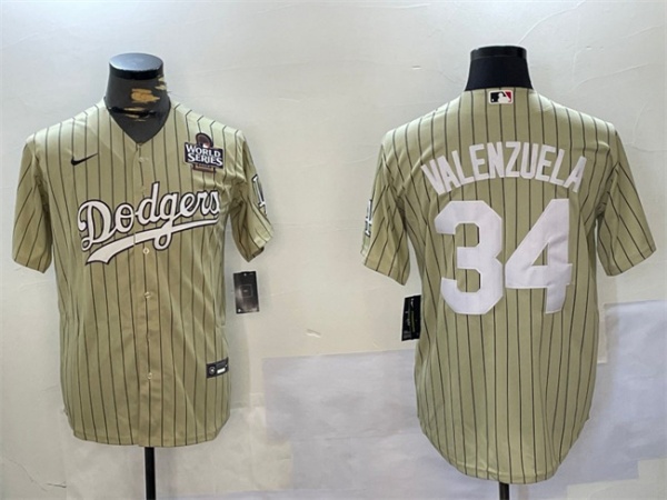 Los Angeles Dodgers #34 Fernando Valenzuela Cream 2024 World Series Cool Base Stitched Jersey - Zenithce